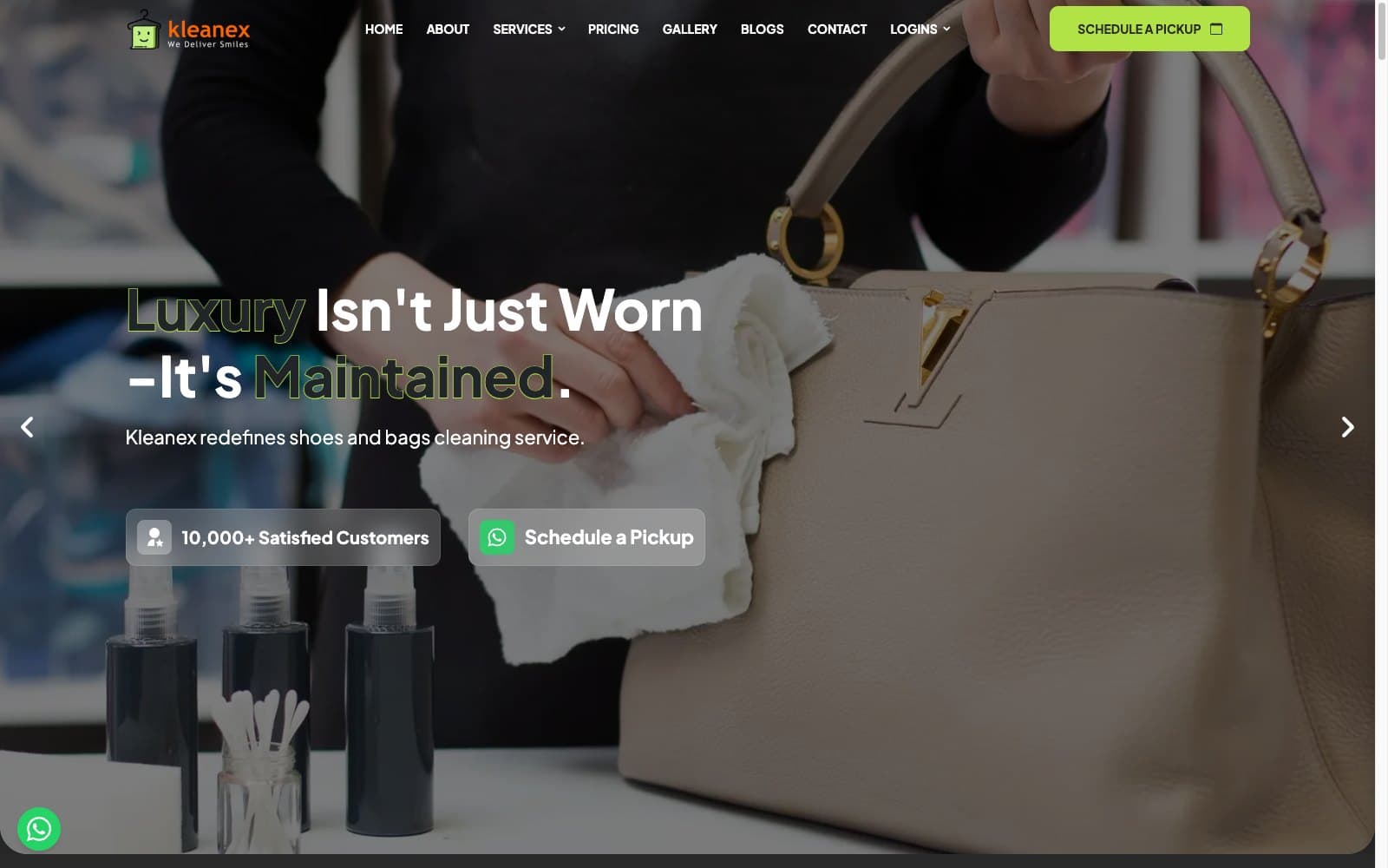 Kleanex website showcase