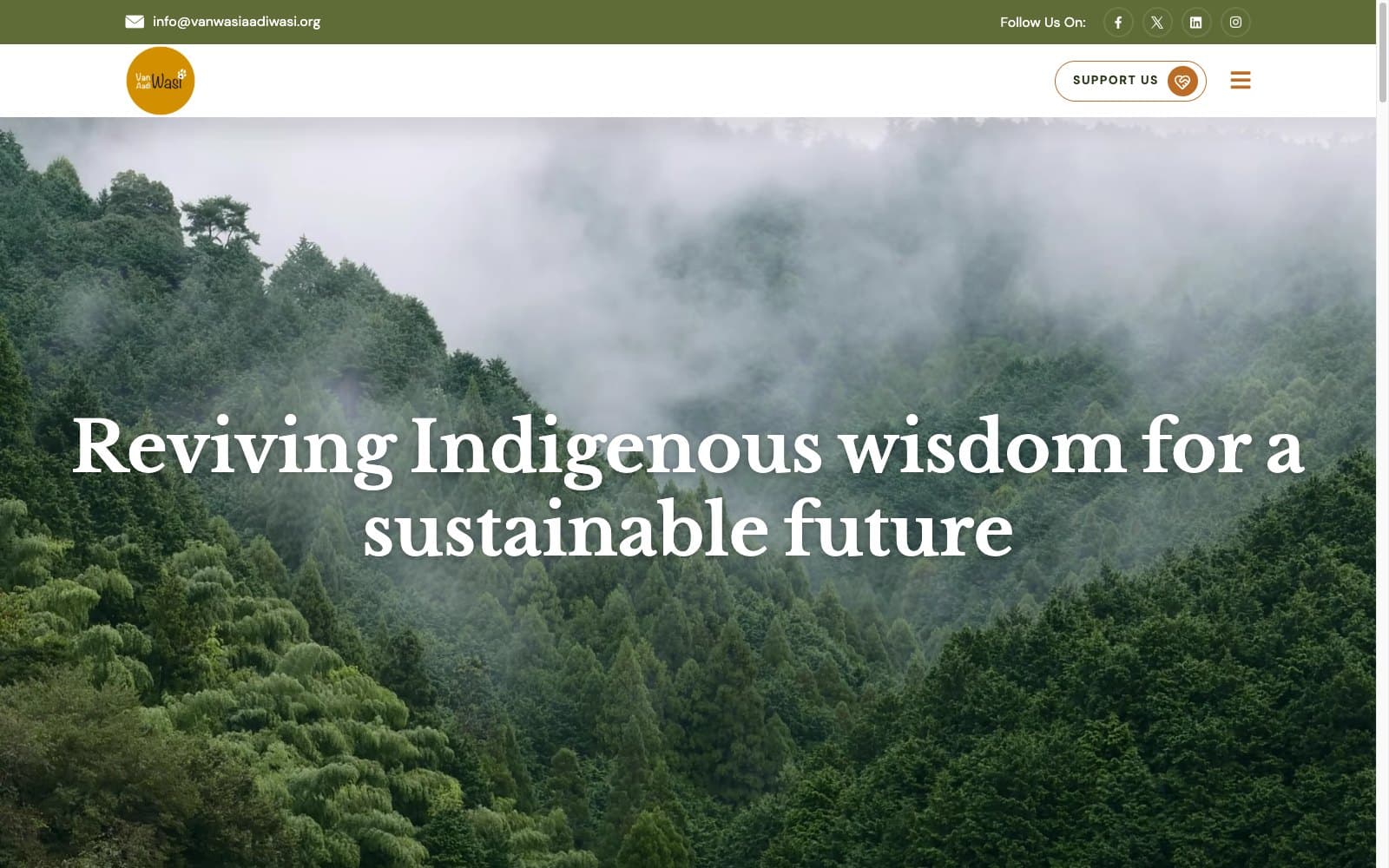 Vanwasi Aadiwasi website showcase