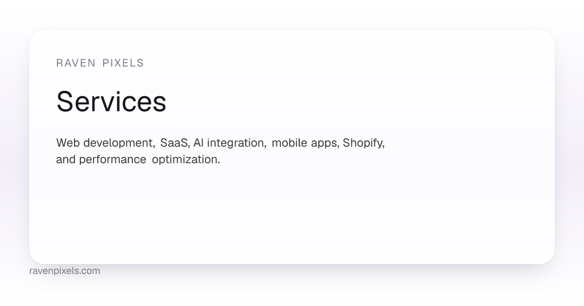 Services | Raven Pixels